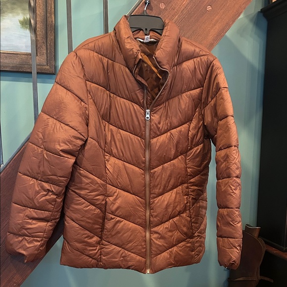 Time and Tru Women's Copper Puffer Jacket - Picture 1 of 6